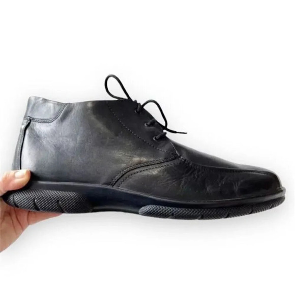 Men’s Easy B London‎ Shoes Comfort Chukka Boots Size 11 Extra Wide Black Leather - Picture 1 of 15